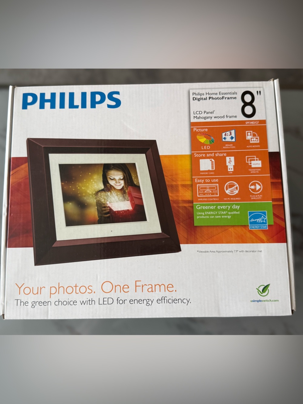 PHILIPS Brown and White Digital Photo Frame